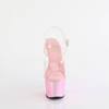 Pleaser - ADORE708LQ Sandale à bride à la cheville, Pole dance chaussures - Transparent/Rose Product image